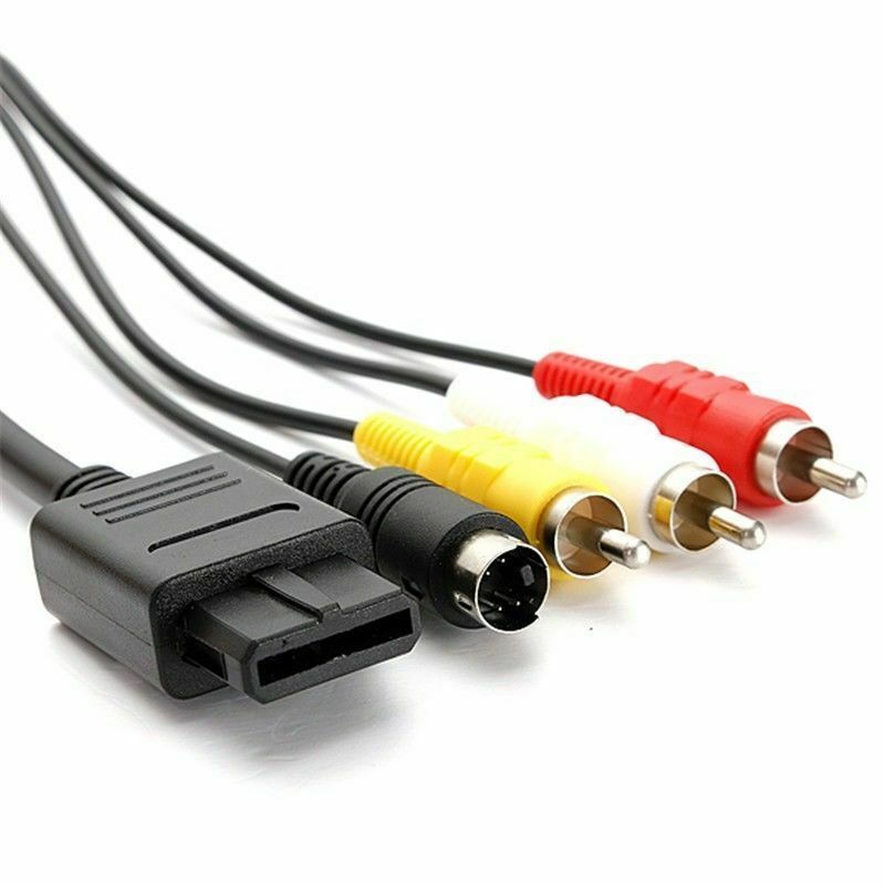 S-Video AV Composite Cables Cord Connection for Nintendo N64 SNES RCA 1.8m