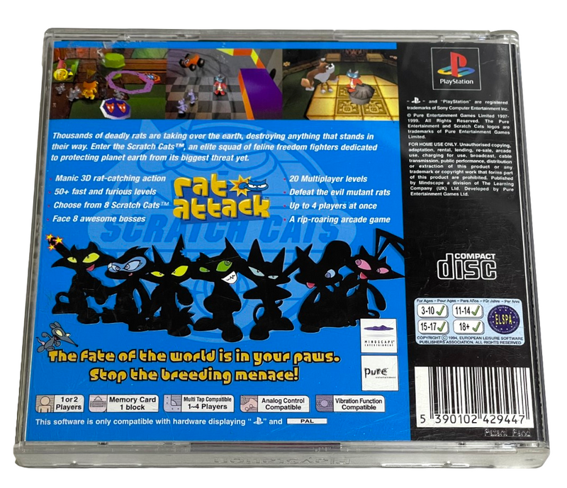 Rat Attack PS1 PS2 PS3 PAL *Complete* (Preowned)