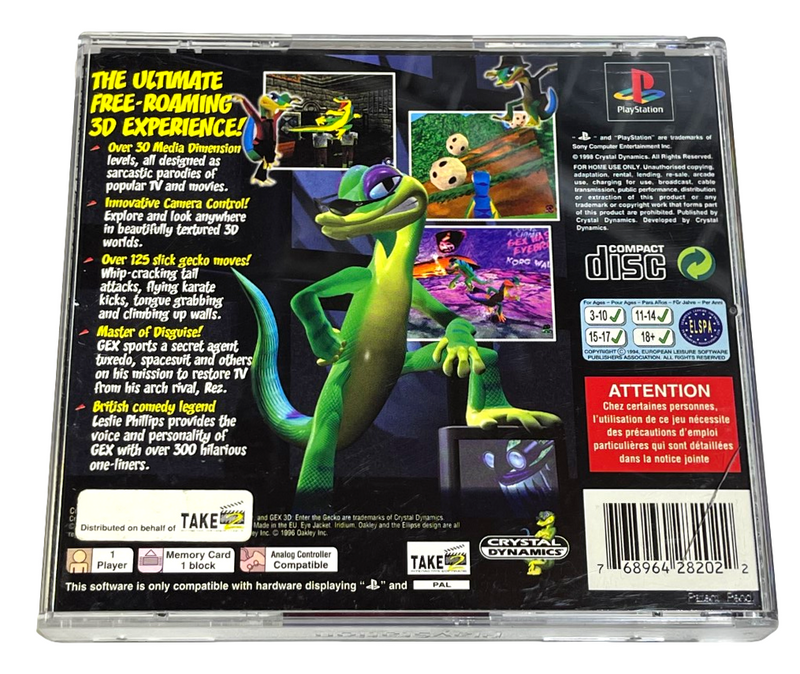 Gex 3D Enter the Gecko PS1 PS2 PS3 PAL *Complete* (Preowned)