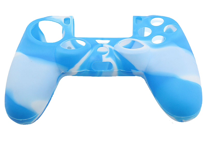 Silicone Cover For PS4 Controller Case Skin -  Light Blue Swirls - Games We Played