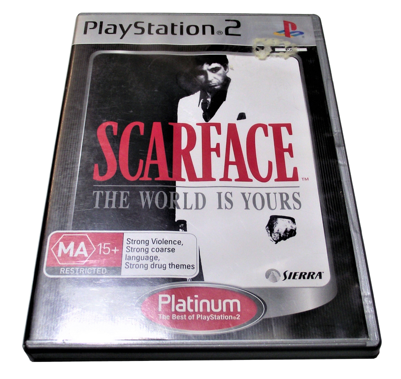 Scarface: The World is Yours PS2* (Platinum) PAL *Manual No Map* (Preowned)