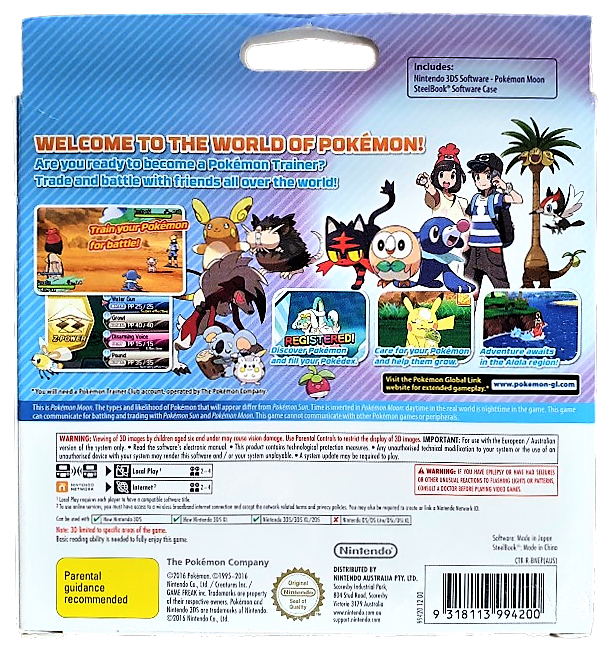 Pokemon Moon Fan Edition Nintendo 3DS 2DS Boxed (Pre-Owned)