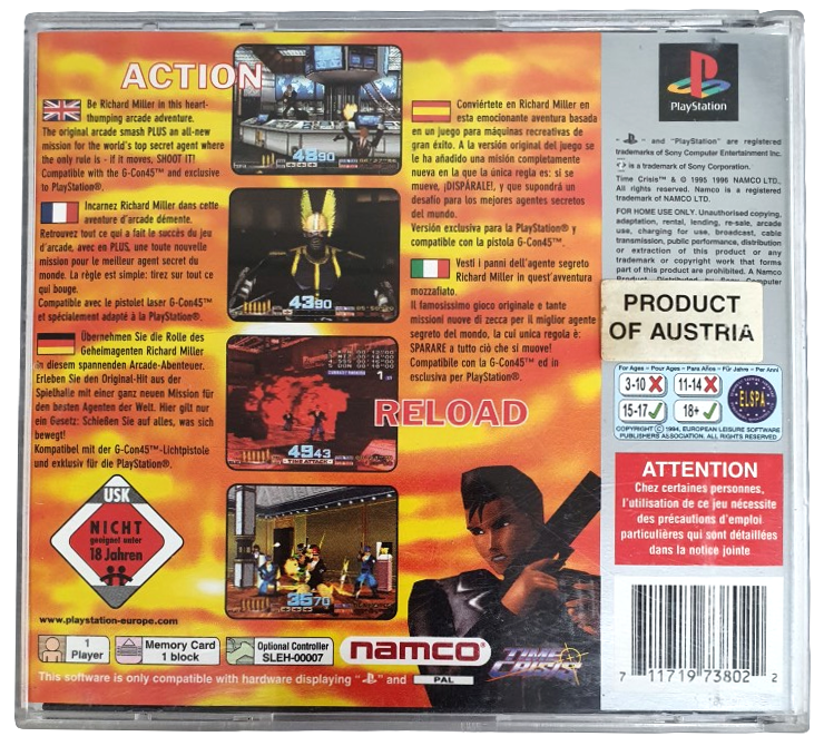 Time Crisis (Platinum) PS1 PS2 PS3 PAL *No Cover Art*