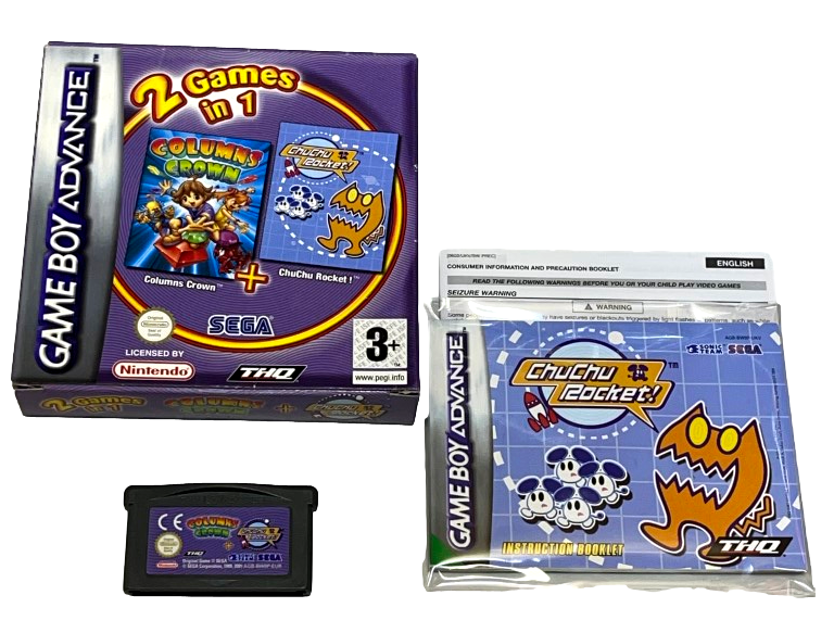 Columns Crown / ChuChu Rocket Nintendo Gameboy Advance GBA *Complete* Boxed