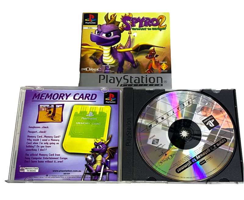 Spyro 2 Gateway to Glimmer PS1 PS2 PS3 (Platinum) PAL *Complete*