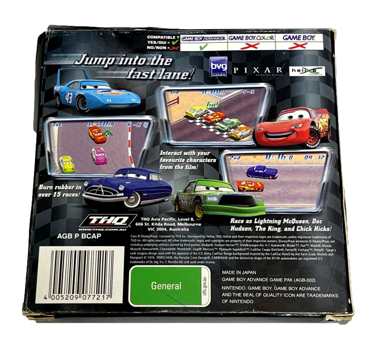 Disney Pixar Cars Nintendo Gameboy Advance GBA *Complete* Boxed (Preowned)