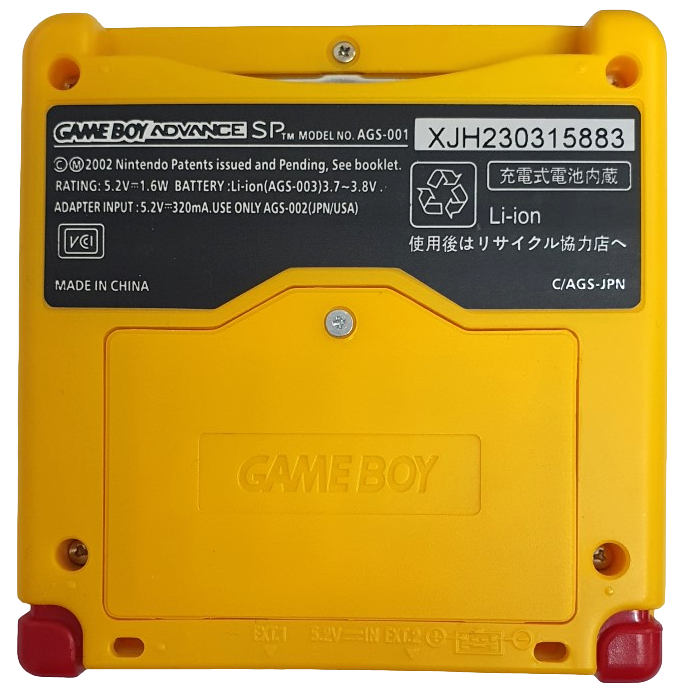 Nintendo Gameboy Advance SP Pikachu Edition AGS-001 RetroFit + USB Charger  (Refurbished)