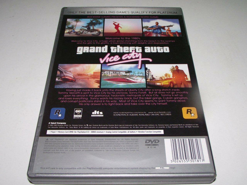 Grand Theft Auto Vice City PS2 (Platinum) PAL *No Map or Manual* (Preowned) - Games We Played