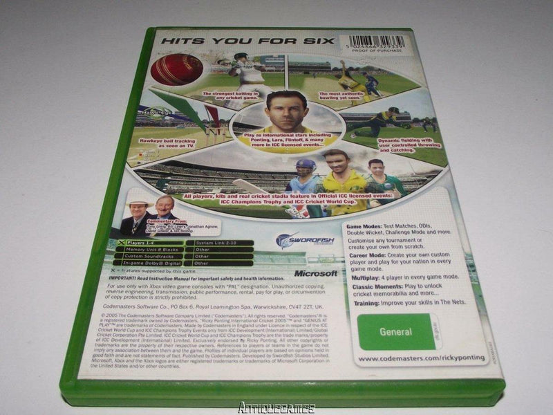Ricky Ponting International Cricket 2005 XBOX PAL *Complete* (Preowned) - Games We Played