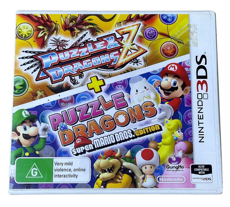 Puzzle & Dragons Z + Puzzle Dragons Mario ED Nintendo 3DS 2DS Game *Complete* (Pre-Owned)