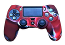 Silicone Cover For PS4 Controller Case Skin - Red/Black Swirls
