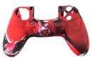 Silicone Cover For PS4 Controller Case Skin - Red/Black Swirls