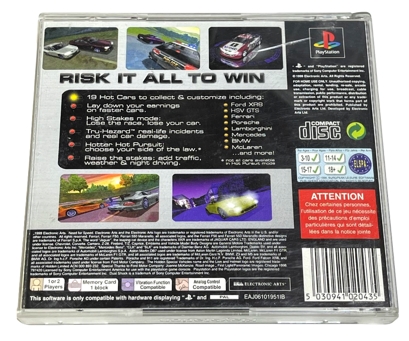 Need for Speed High Stakes PS1 PS2 PS3 PAL *Complete* (Preowned)