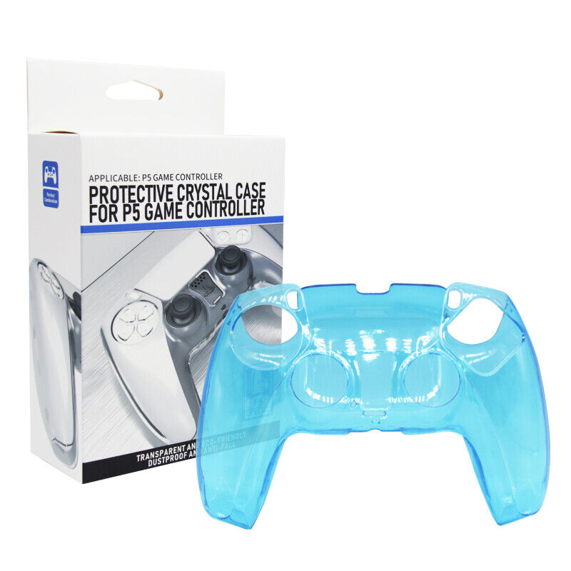 Blue Crystal Case for PS5 Controller Cover Protective Anti Scratch