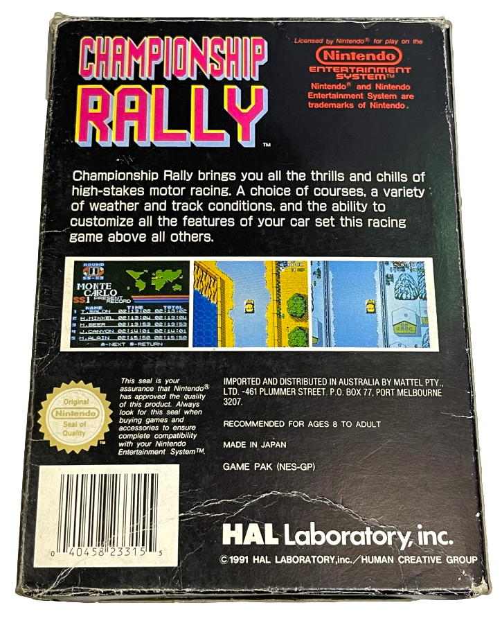 Championship Rally Nintendo NES Boxed PAL *Complete* (Preowned)