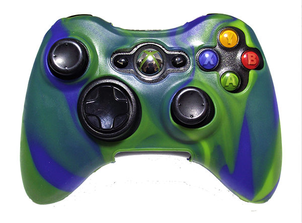 Silicone Cover For XBOX 360 Controller Skin Case Blue/Green Swirls