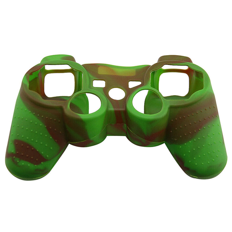 Silicone Cover For PS3 Controller Skin Case Green/Brown Swirls