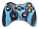 Silicone Cover For XBOX 360 Controller Skin Case Black/Aqua Swirls - Games We Played