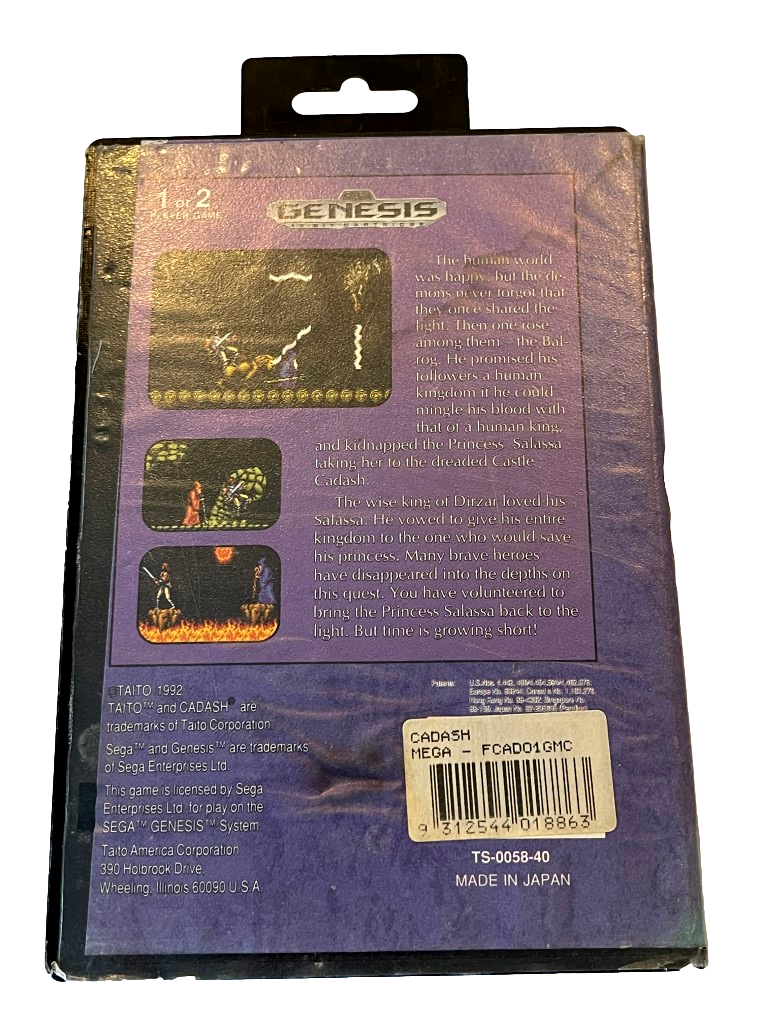 Cadash Sega Mega Drive *No Manual* Genesis (Pre-Owned)