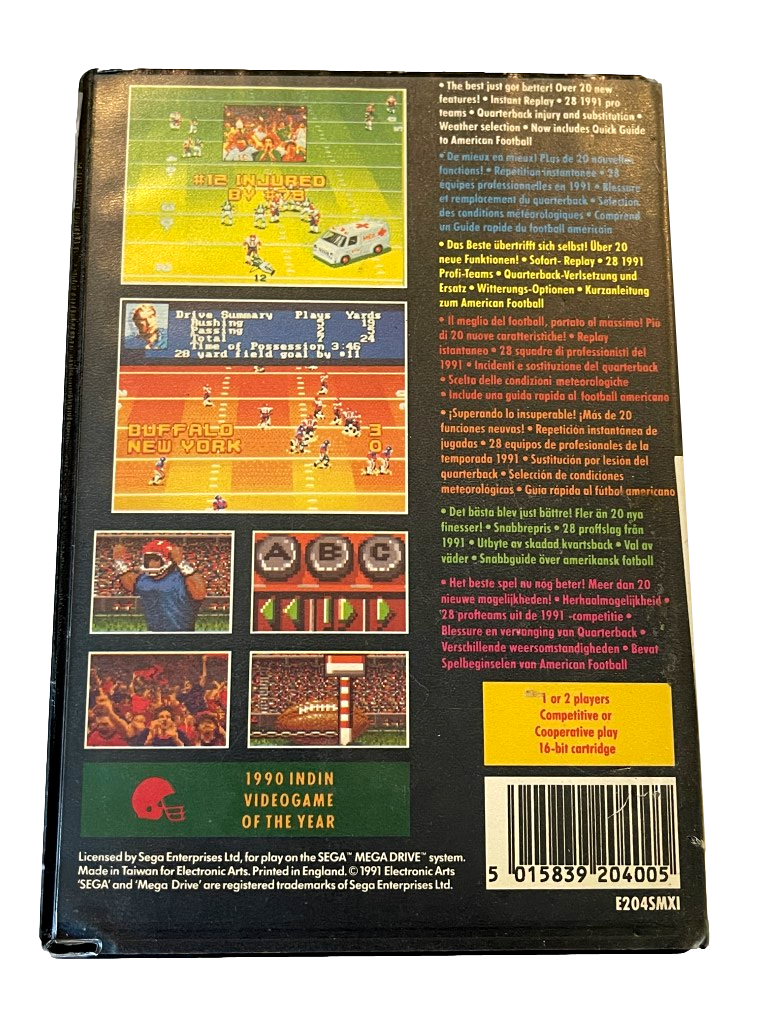 John Madden Football 92 Sega Mega Drive *Complete* (Pre-Owned)
