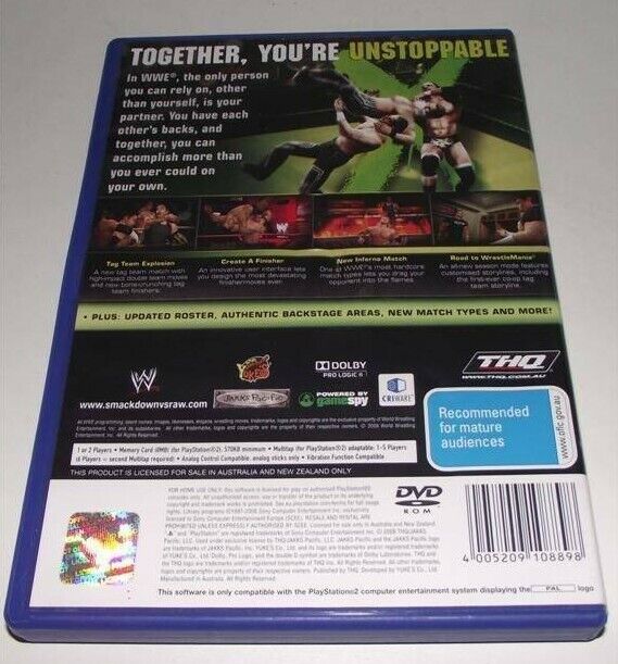 Smack Down Vs Raw 2009 PS2 PAL *Complete* Wrestling (Preowned)