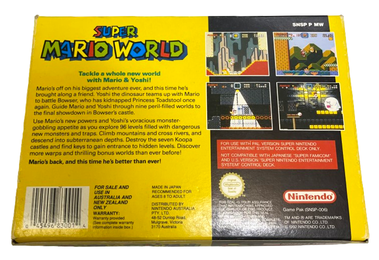 Super Mario World Nintendo SNES Boxed PAL *Complete* (Preowned)