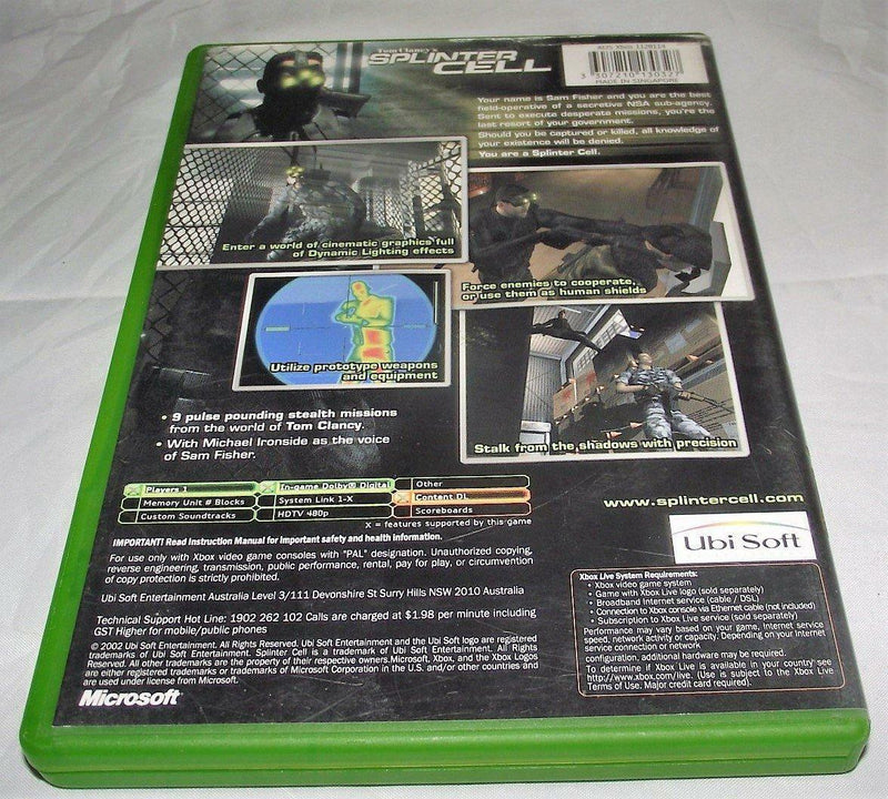 Tom Clancy's Splinter Cell XBOX Original PAL *Complete* (Pre-Owned)