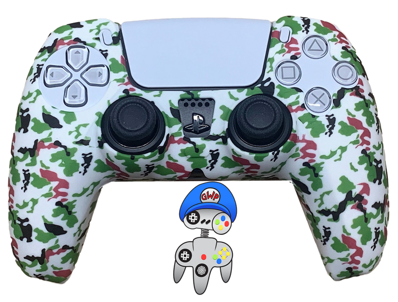 Silicone Cover For PS5 Controller Case Skin - Small White Camo - Games We Played