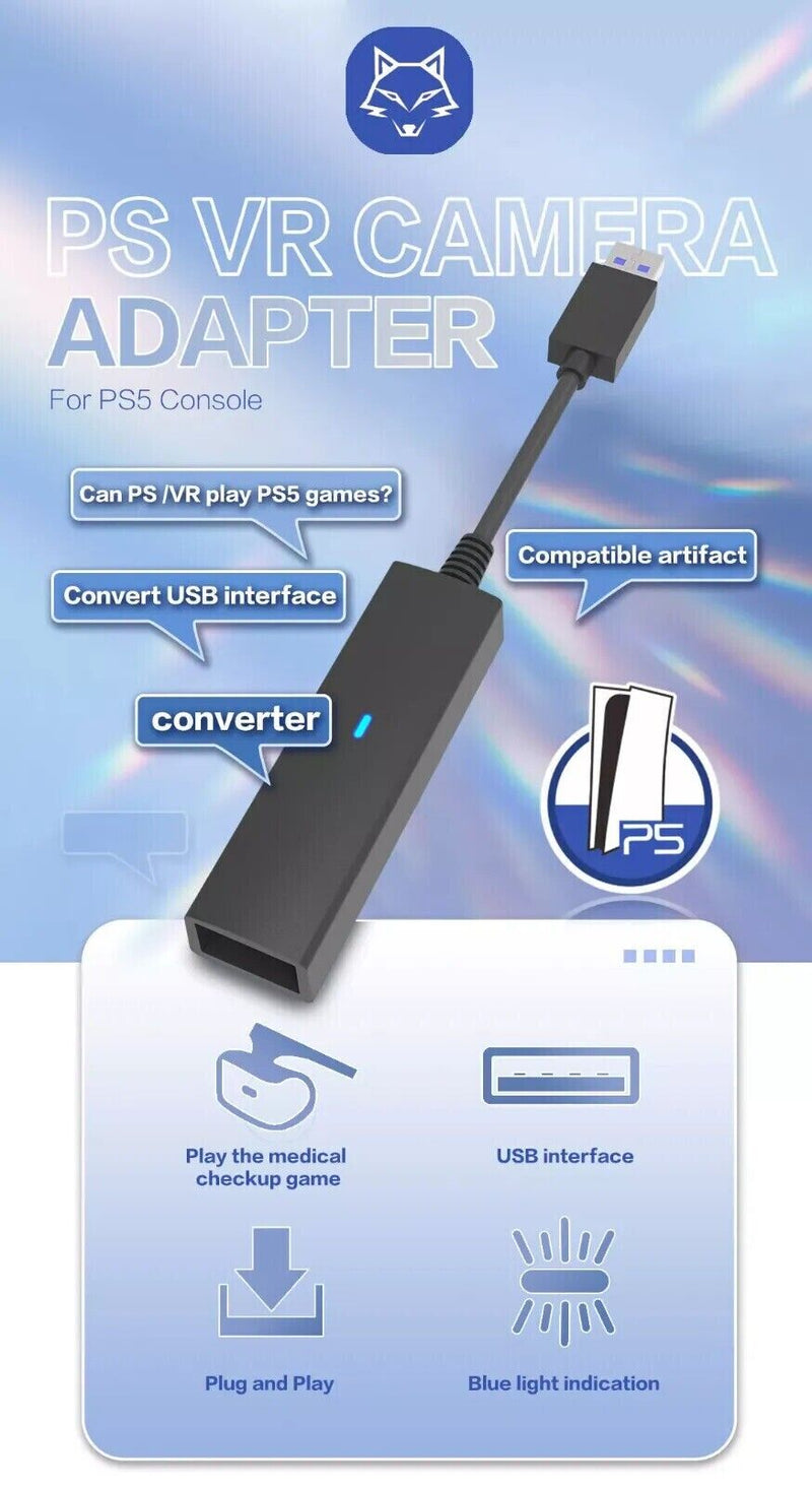 USB3.0 PS4 VR To PS5 Cable Adapter VR Connector Mini Camera Adapter For PS5