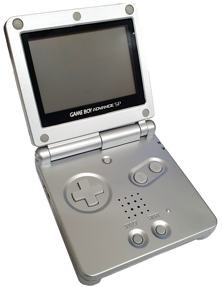 Nintendo Gameboy Advance SP Silver Mario AGS-001 RetroFit + USB Charger  (Refurbished)