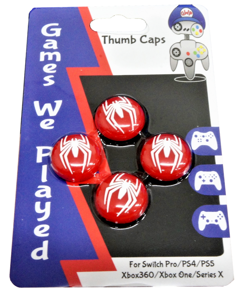 4 x Thumb Grips For PS4 PS5 XBOX ONE Xbox Series X Toggle Cover - Spider-Man