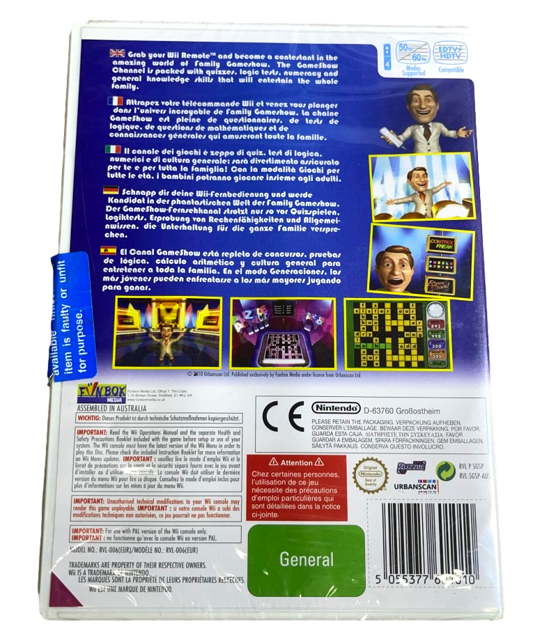 Family Game Show 3 Shows in 1 Nintendo Wii PAL Wii U Compatible *Factory Sealed*