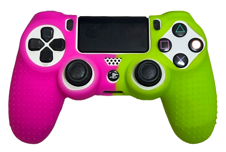 Silicone Cover For PS4 Controller Case Skin - Pink/Green