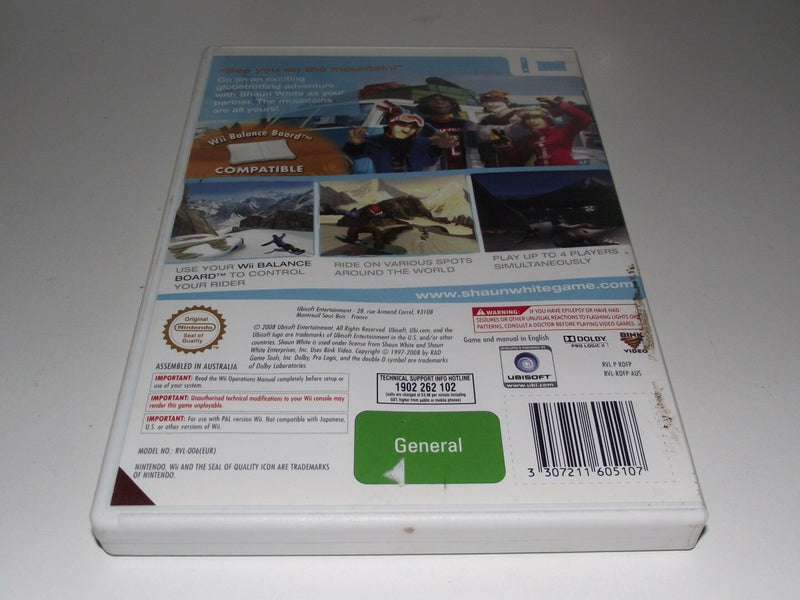 Shaun White Snowboarding Road Trip Nintendo Wii PAL *No Manual*(Preowned)
