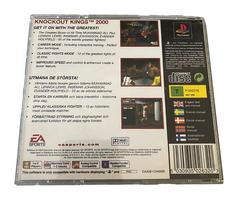 Knockout Kings 2000 PS1 PS2 PS3 PAL *No Manual* (Preowned)