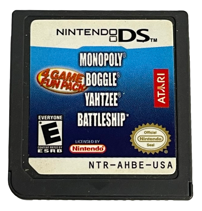 Monopoly Boggle Yahtzee Battleship Nintendo DS 2DS 3DS Game *Cartridge Only* (Pre-Owned)