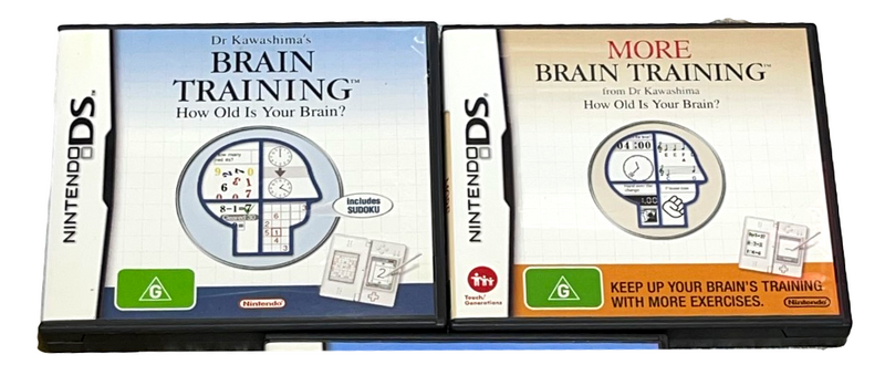 Brain Training & More Brain Training Nintendo DS 2DS 3DS Game *Complete* (Preowned)