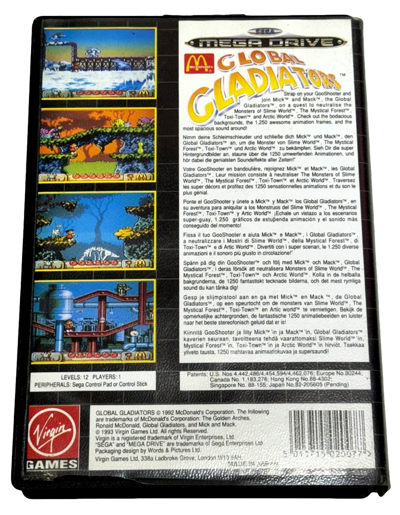 McDonalds Global Gladiators Sega Mega Drive PAL *Complete* (Preowned)
