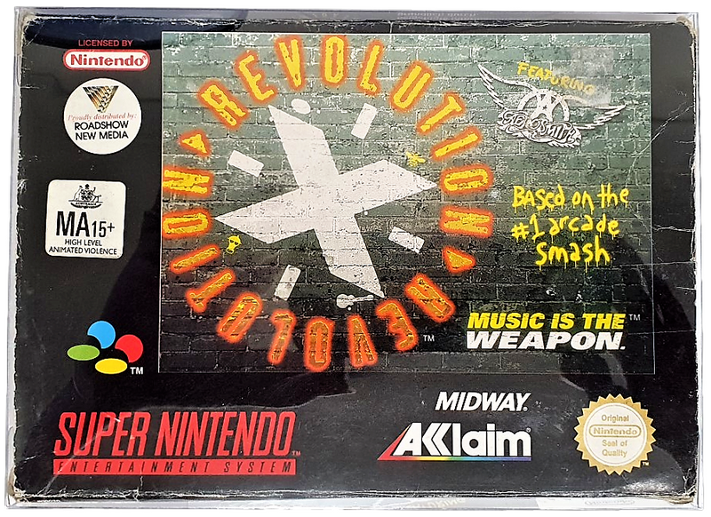 Revolution X Nintendo SNES Boxed PAL *Complete* Featuring Aerosmith (Preowned)
