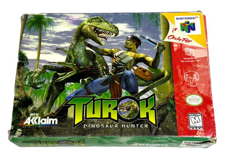 Turok Dinosaur Hunter Nintendo 64 N64 Boxed PAL *Complete* (NTSC Box) (Preowned)