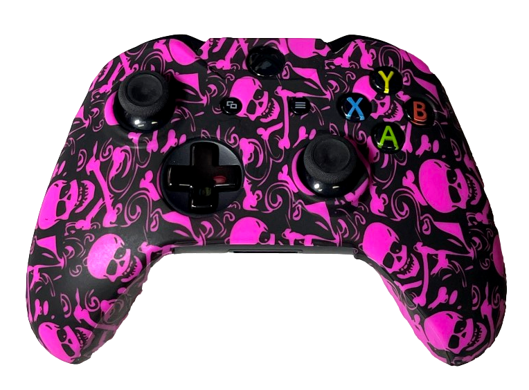 Silicone Cover For XBOX ONE Controller Skin - Hot Pink Skulls