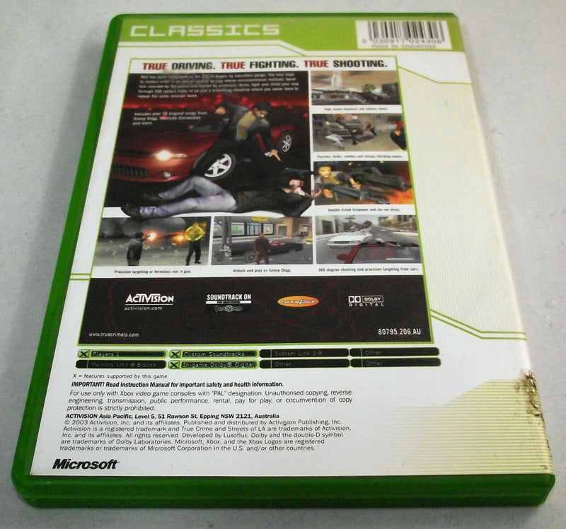 True Crime Streets of LA Xbox Original PAL (Classics) *Complete* (Pre-Owned)