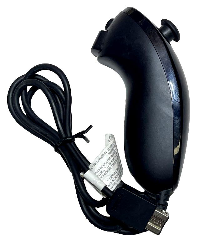 Genuine Nintendo Black Wii Nunchuck Remote (RVL 004) Num Chuck (Preowned)