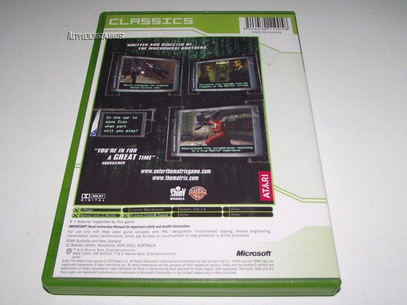 Enter the Matrix Xbox Original PAL (Classics) *No Manual* (Pre-Owned)