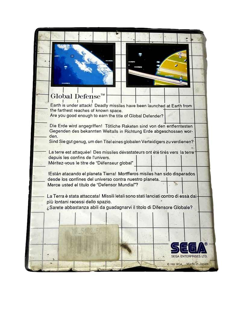 Global Defense Sega Master System *No Manual*