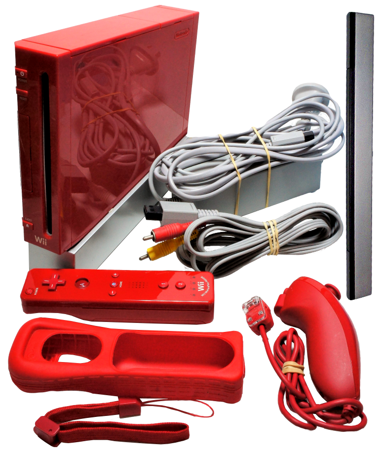 Red Nintendo Wii Console + Motion Plus and Nunchuck Bundle RVL001(AUS)