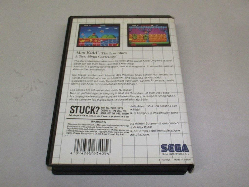 Alex Kidd: The Lost Stars Sega Master System PAL *No Manual* (Pre-Owned)