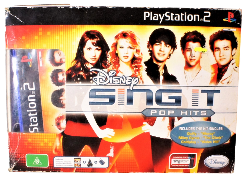 Disney Sing It Pop Hits + Mics Sony PS3 PlayStation 2 Boxed! (Pre-Owned)