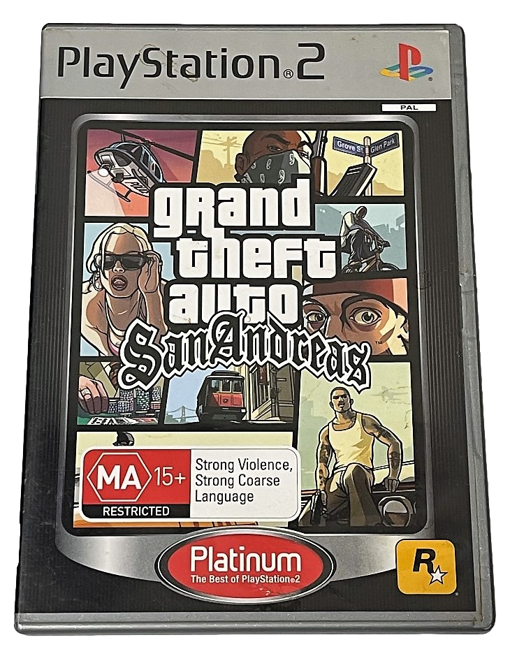 Grand Theft Auto San Andreas PS2 (Platinum) PAL *Manual No Map* (Preowned)