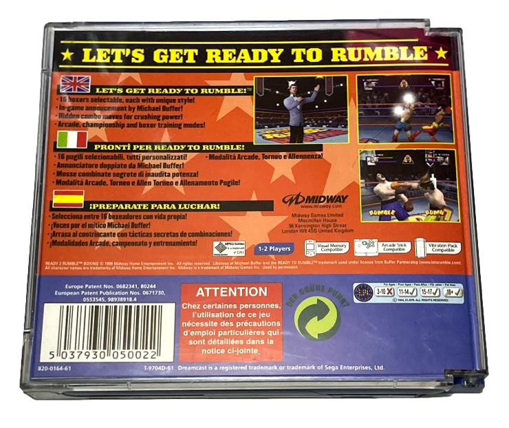 Ready 2 Rumble Boxing Sega Dreamcast PAL *No Manual* (Preowned)